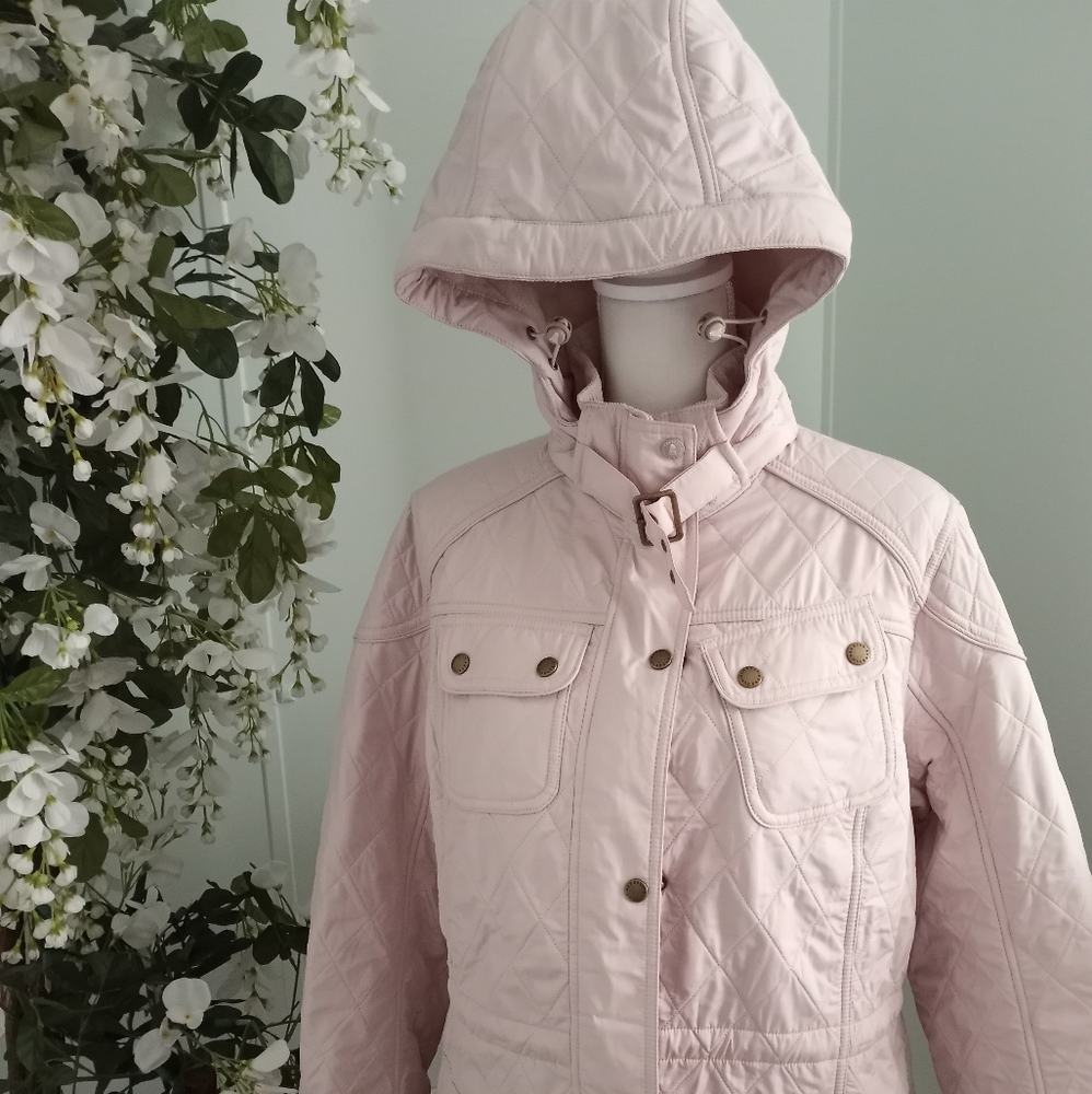 NWT Barbour Coastal Collection Arrow Parka Oyster/Beige/Pink Svrl Sizes